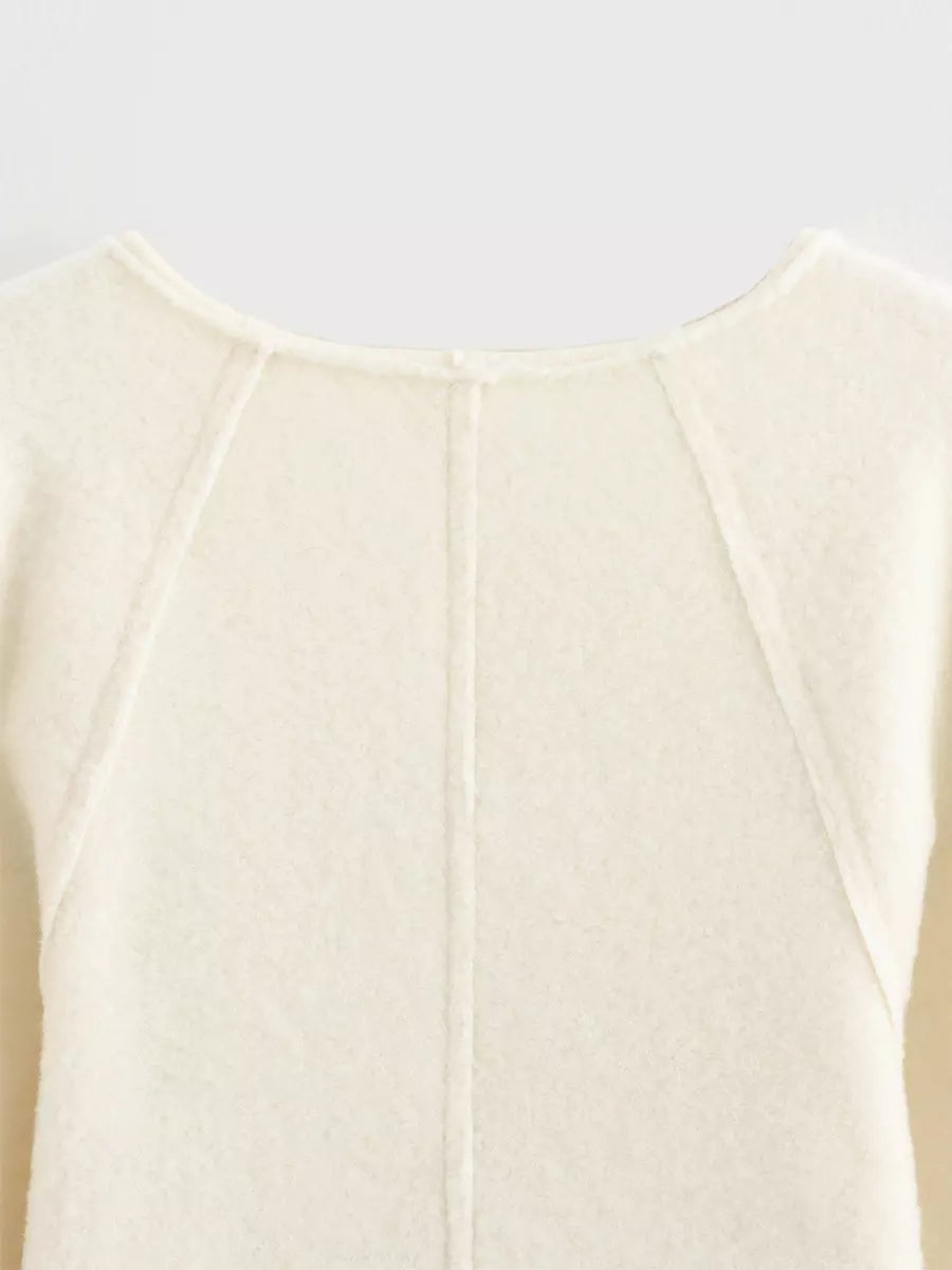 White Jacket For Women Drop Shoulder V-Neck Buckle Details Spring Casual Outerwear 2025