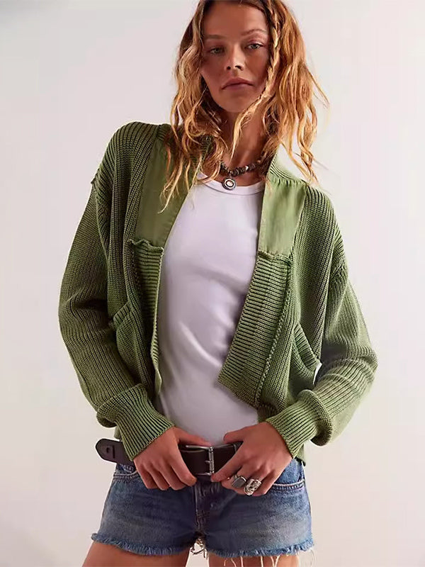 Boho Patchwork Cardigan Loose Fit Short Jacket For Autumn 2025