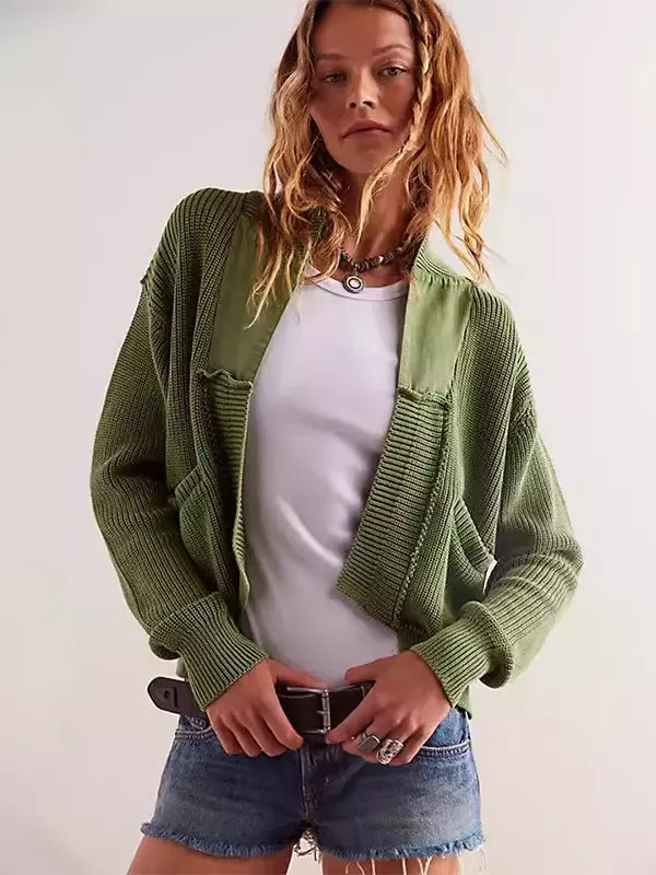 Boho Patchwork Cardigan Loose Fit Short Jacket For Autumn 2025