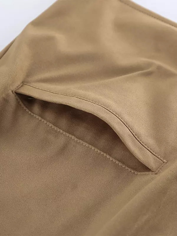 Vintage Cropped Suede Jacket For Women 2025