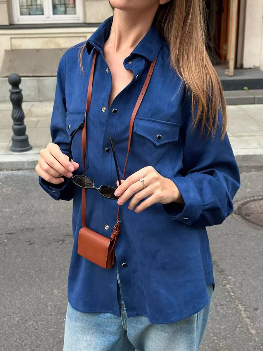 Klein Blue Midi Shacket In Autumn For Women 2025