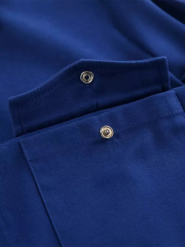 Klein Blue Midi Shacket In Autumn For Women 2025