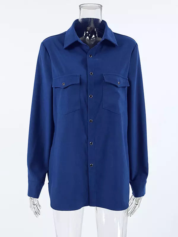 Klein Blue Midi Shacket In Autumn For Women 2025