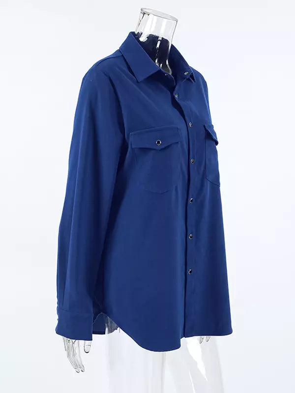 Klein Blue Midi Shacket In Autumn For Women 2025