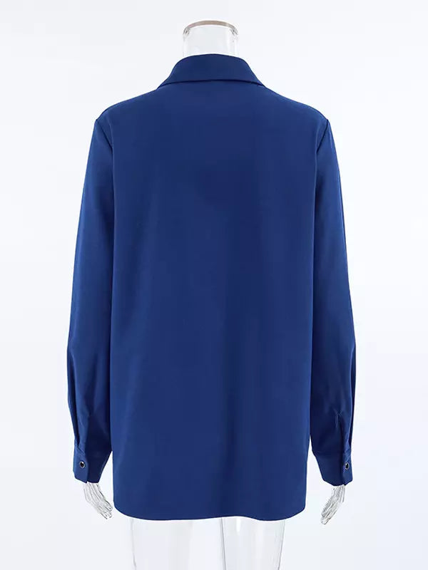 Klein Blue Midi Shacket In Autumn For Women 2025