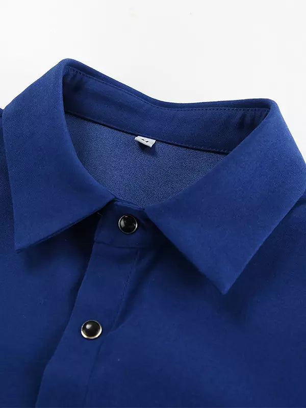 Klein Blue Midi Shacket In Autumn For Women 2025