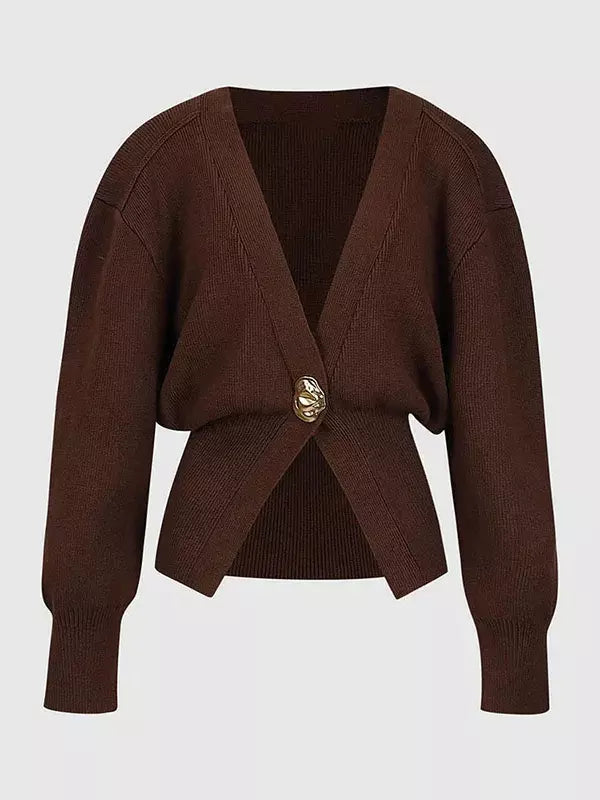 Sweaters Cardigans V-Neck One Button Long Sleeves Spring Casual Outerwear For Women 2025
