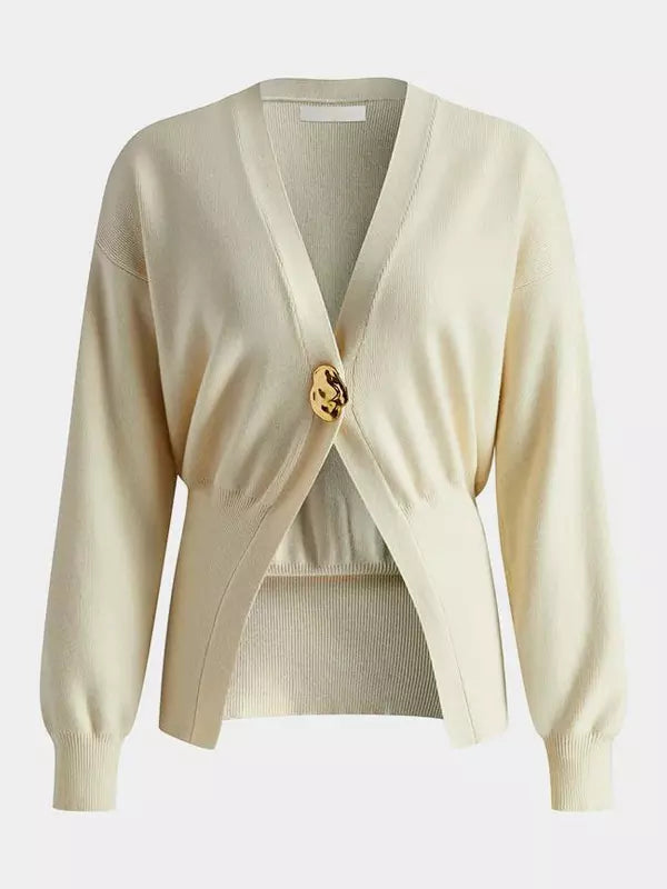 Sweaters Cardigans V-Neck One Button Long Sleeves Spring Casual Outerwear For Women 2025